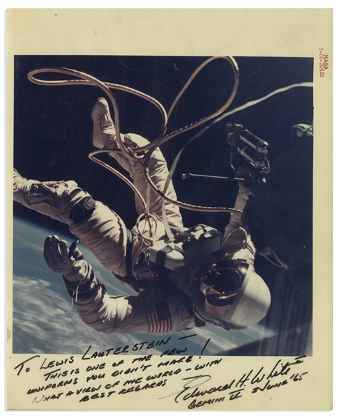 Edward White 8'' x 10'' Signed Photo From the Gemini IV Mission Showing White Spacewalking